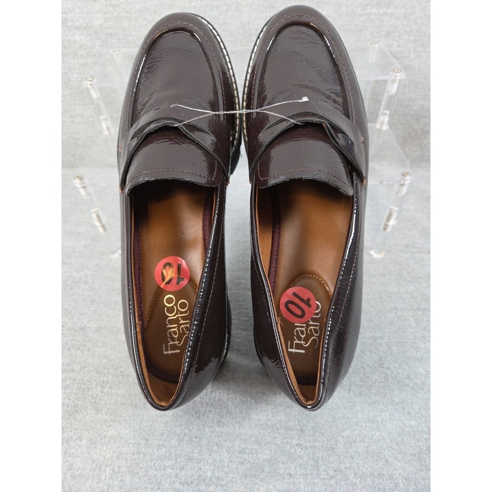 Franco Sarto Dark Brown Patent Loafers - Picture 10 of 11